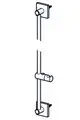 Einfache Wandstange in Chrom-Optik, montiert an zwei Wandhaltern. Ideal für die Verwendung mit HANSA-Accessoires im Badezimmer.
